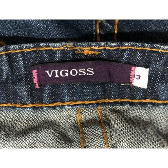 Vigoss Boot Cut Womens Size 33x32 Dark Wash Thick Stitch Blue Jeans - Picture 5 of 10